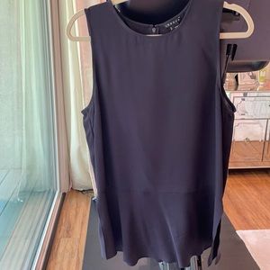 Sleeveless peplum top navy blue